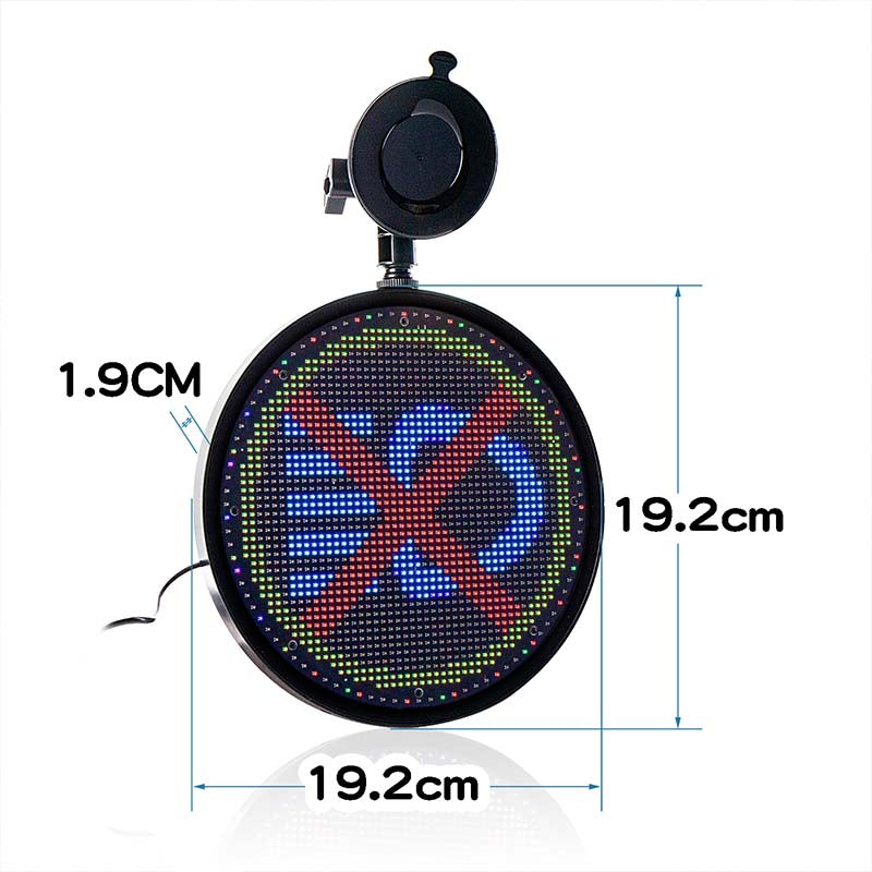 Leadleds 12V Led Car Sign Round Shaped Full Color Animation Led Display by Phone Program