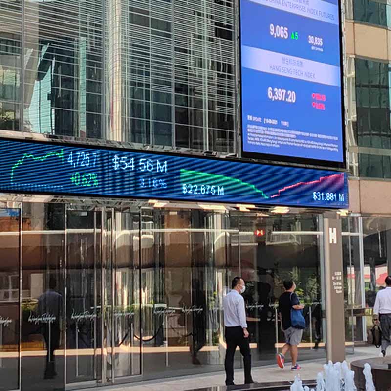 Leadleds Electronic Outdoor Led Ticker Tape Display Board Digital Signage for Stock Market Finacial News