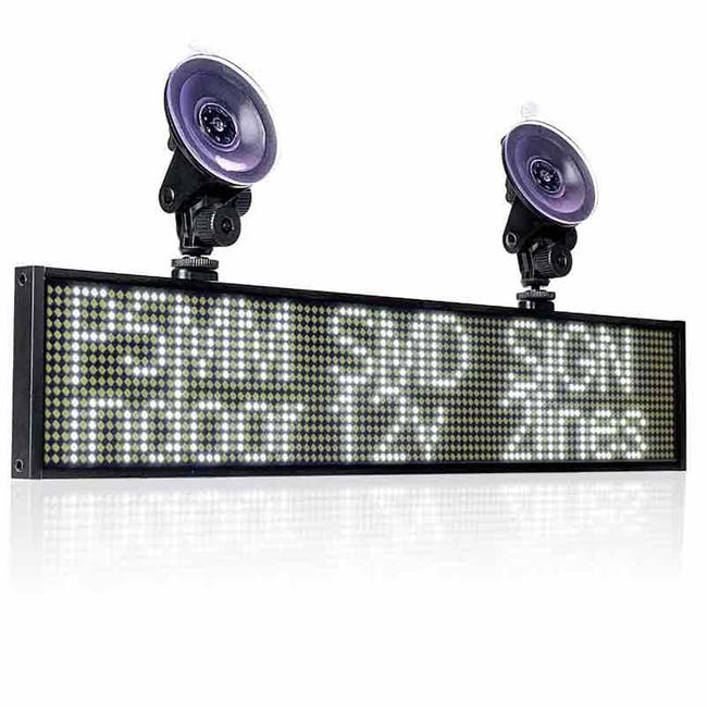 Hot 12V P5mm SMD LED Signs 50cm white Bright Digital Programmable Scrolling Ad Message Display board / Business Tools +2 sucker - Leadleds Main image