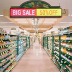 Leadleds Full Color Led Message Board 16 x 128 Pixel Programmable by Phone WiFi, 40” x 6”