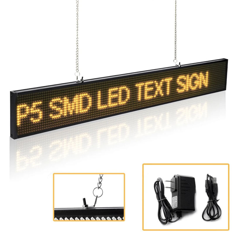 Leadleds Store Signs Scrolling Message Board WiFi Programmable, 26 x 4 in