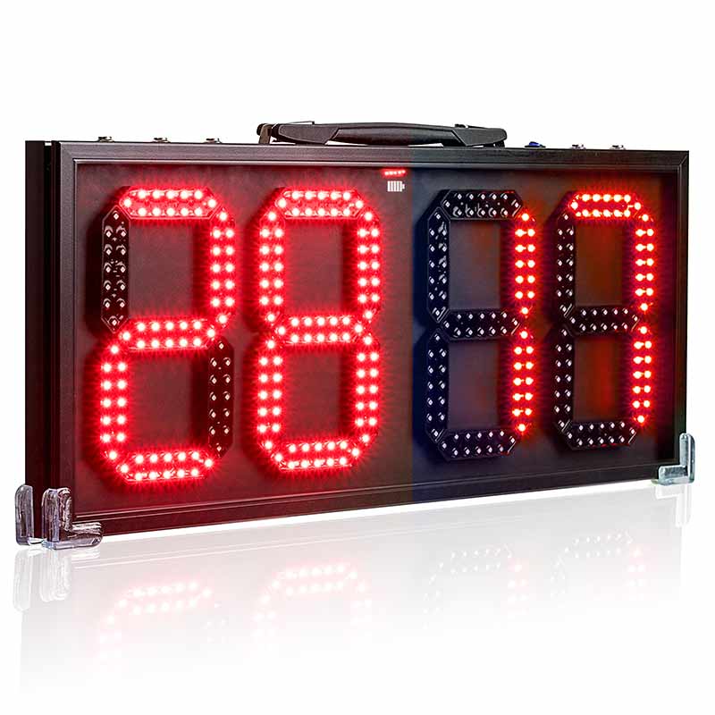 Super Bright 8-in Led Scoreboards Referee Substitution Boards Portable Rechargeable Waterproof, Single Side Red Color Four-digit Board - Leadleds