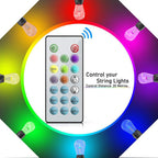 UNTCENT Vintage Seasons LED Warm White RGBW Color Changing String Lights, 48ft