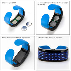 Leadleds LED Bracelet 9 Patterns Flashing Display for Running, Cycling, Party, Bar, EMD, 2-Pack