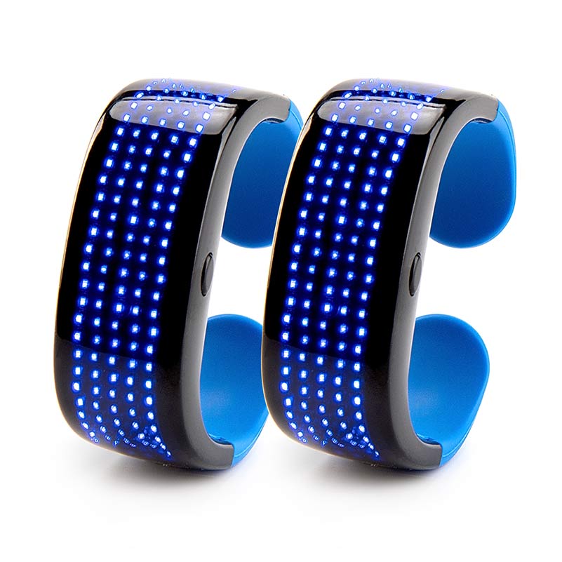 Leadleds LED Bracelet 9 Patterns Flashing Display for Running, Cycling, Party, Bar, EMD, 2-Pack