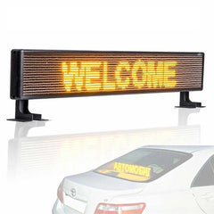 Car Rear Window Led Sign Electronic Banner Amber Message with 9FT Cable, DC9v-36v