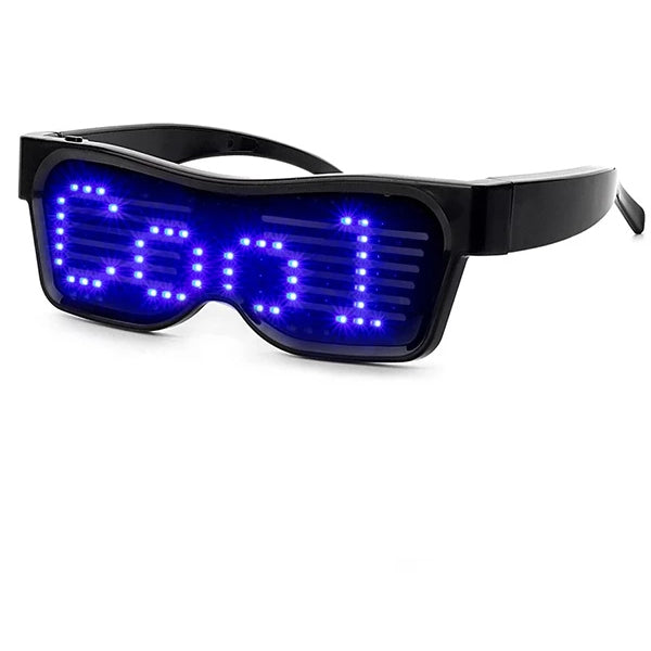 Leadleds - Customizable Bluetooth LED Glasses Display Messages, Animation, Drawings for Raves, Festivals, Fun, Parties, Sports, Costumes, EDM