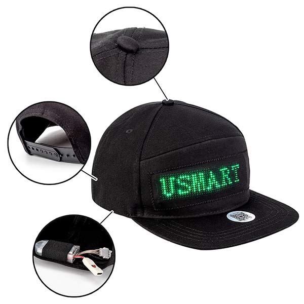 Smart LED Message Hat DIY Your Own Slogan Novelty Bucket Hats for Kids Men Women Party Halloween Christmas
