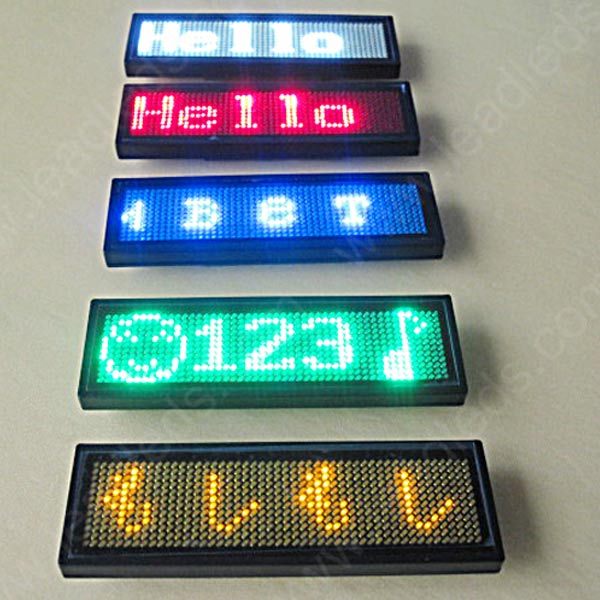 Leadleds Bluetooth-LED-Namensschild, wiederaufladbares Namensschild -  gemischte Farbe