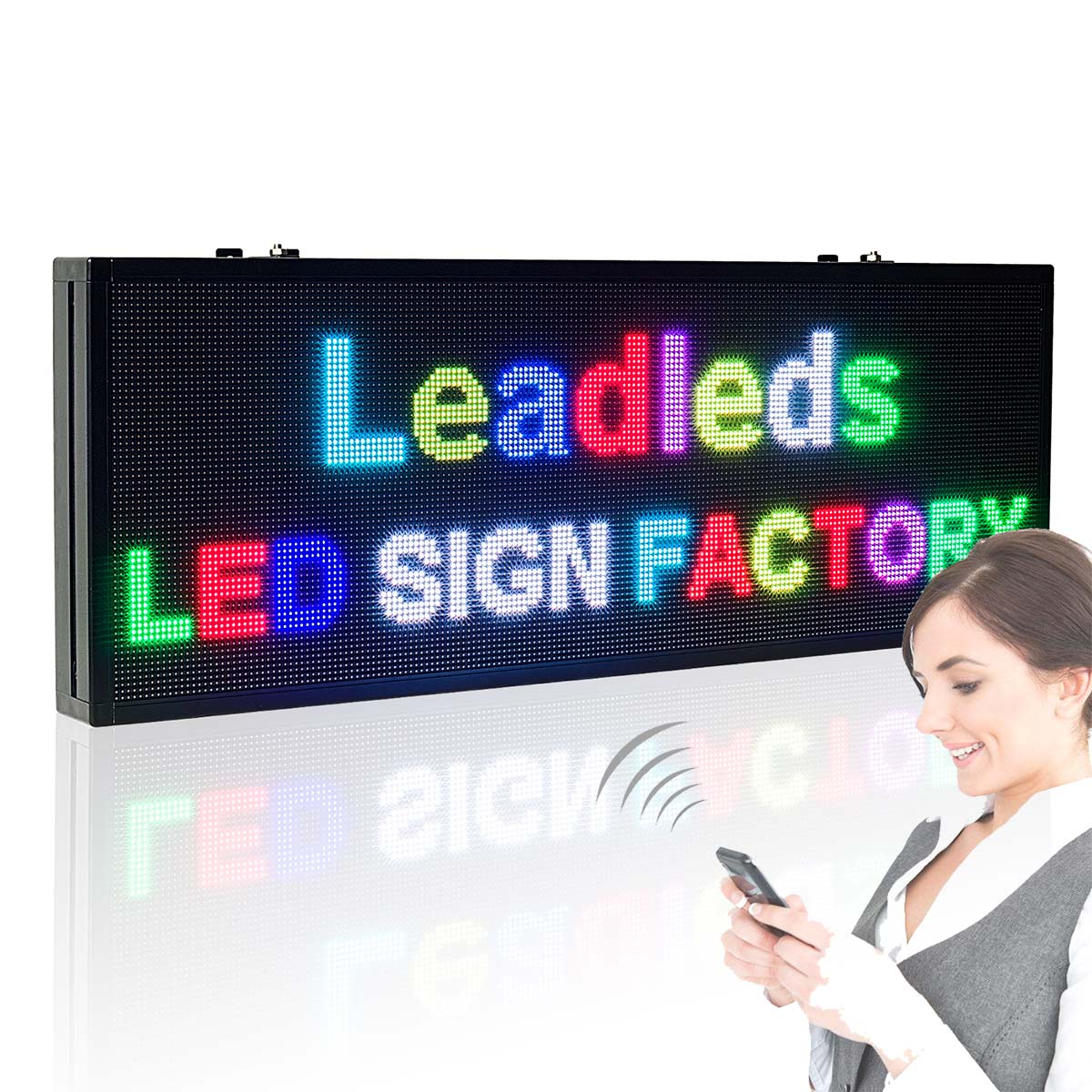 Leadleds 99cm HD Full Color LED Video Sign Board by Phone Fast Program Secondary image