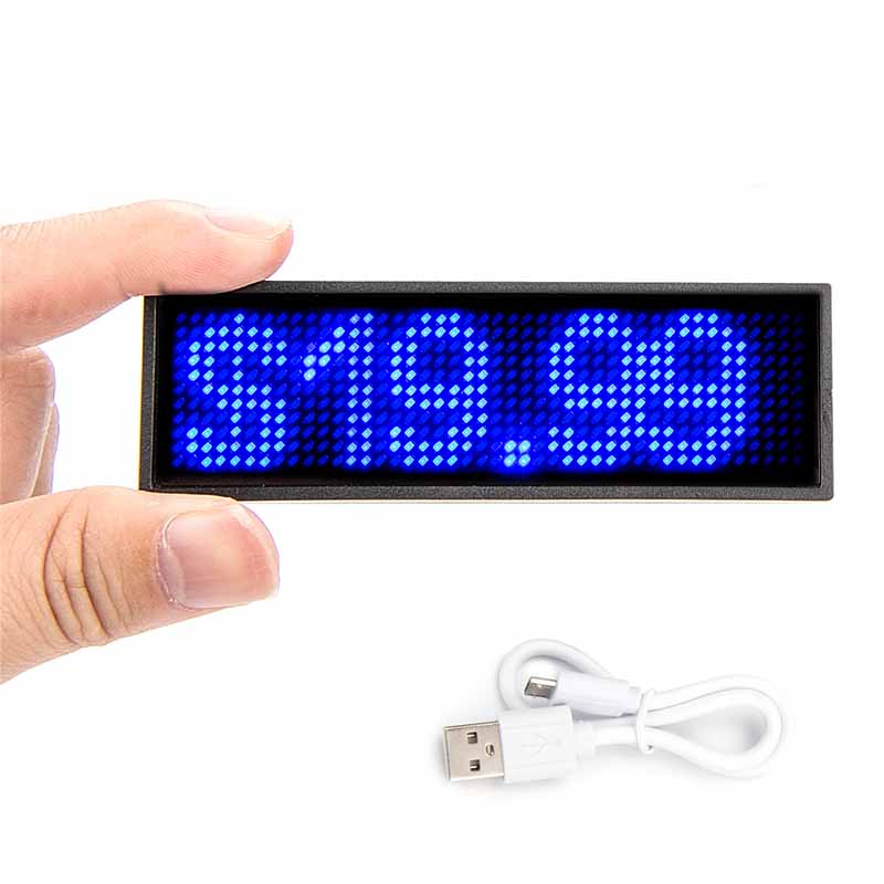 Leadleds LED-Namensschild, Mini-LED-Schild mit Scrollfunktion, wiederaufladbar