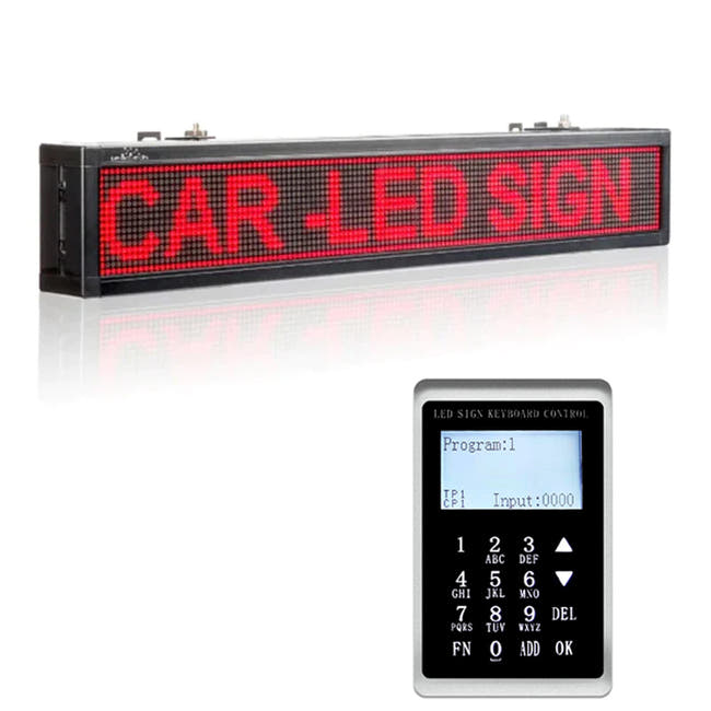 Leadleds Bus Destination Sign Board Programmable Message Control by LCD Controller, 25.2x4.3in Main image