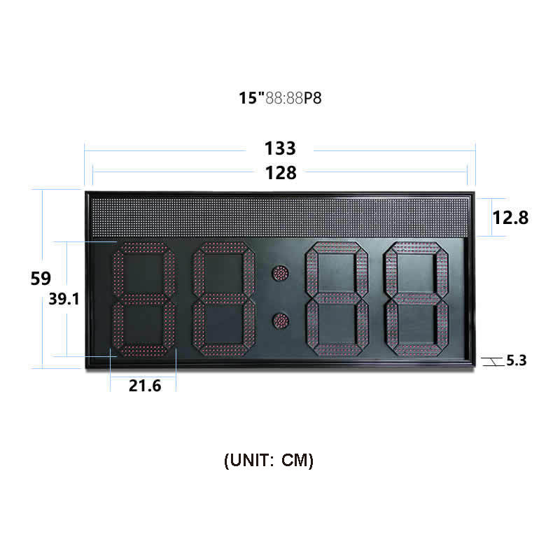 Leadleds 52 in Super Bright Led Clock Display Outdoor Countdown Up Programmable Messages