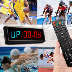 1.8 inch Remote 6 Digits Display Countdown Clock Count Up Countdown Timer For researched and Swim Use Stopwatch Gym / Boxing gym