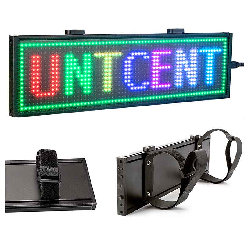 34cm Car Sign WiFi Programmable Led Light Sign with Velcro Straps for Rearview Mirror