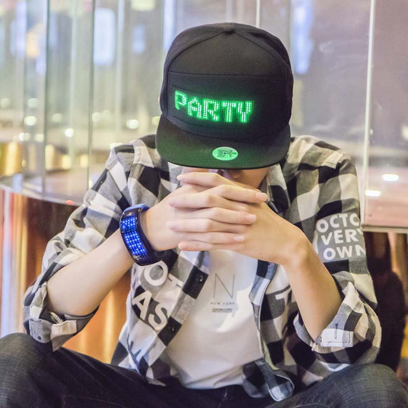 Leadleds Smart LED Message Hat DIY Your Own Slogan Novelty Bucket Hats for Kids Men Women