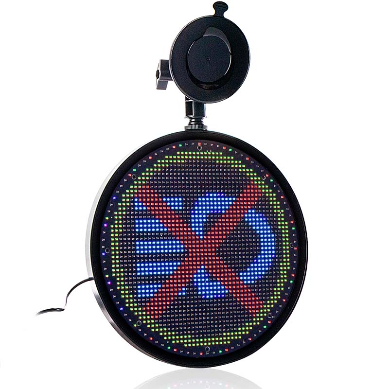Leadleds 12v Led Car Display Smiley Face LED Car Sign LED Shop Sign Vehicle LED Display Board Preset 8 Remote Control Message Main image