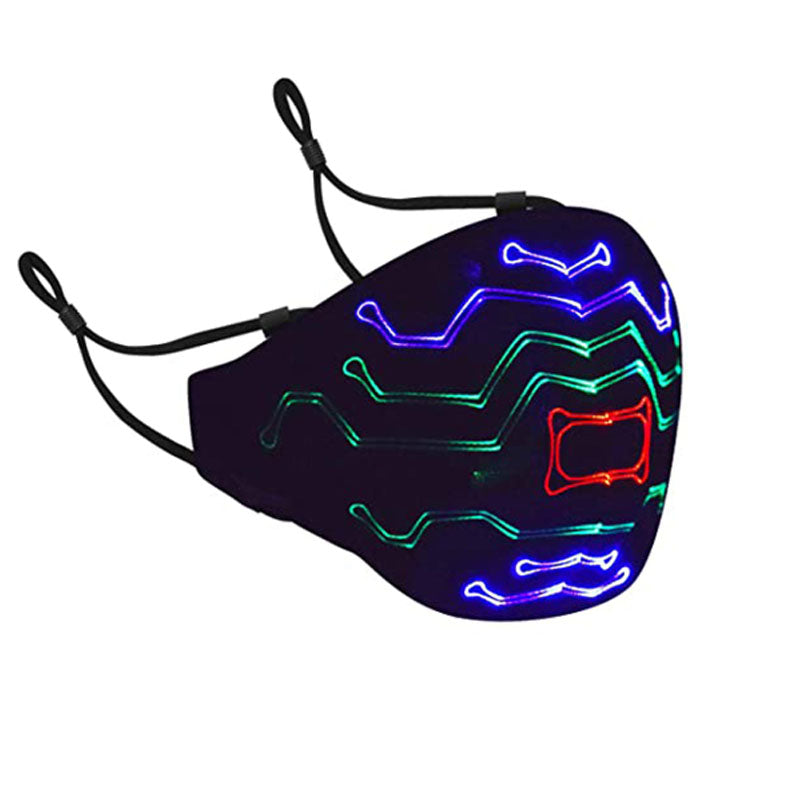 Leadleds Led Rave Mask Voice-activated Led Face Masks Rechargeable Glowing Luminous Dust Mask