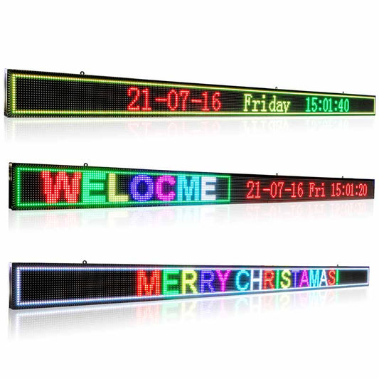 Leadleds 97in HD Indoor Led Display Multicolro WiFi Programmable Scrolling Message LED Advertising Sign for Shop