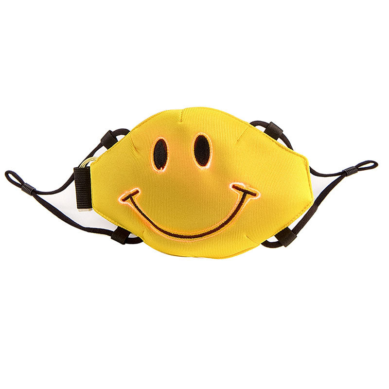 Leadleds Smiling Face Mask Voice-activated Rechargeable Glowing Luminous Dust Mask