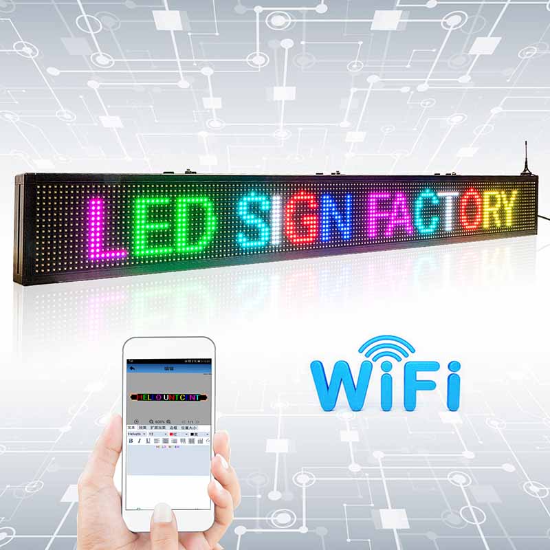 Leadleds 52in Scrolling Remote Control Led Sign Board WiFi Message Board Animation Open Sign