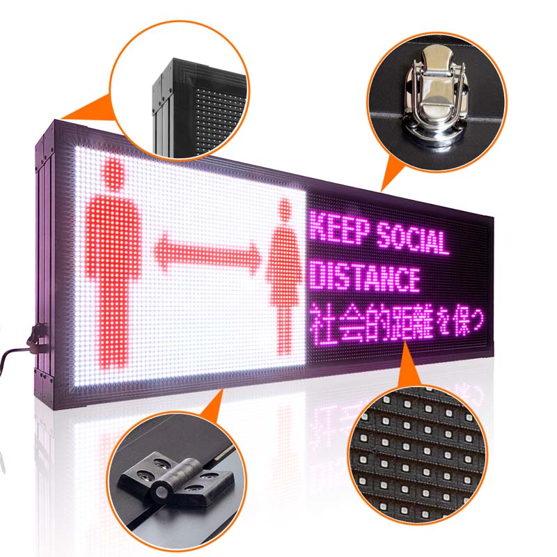 Leadleds Outdoor Digital Signage Double Sided Waterproof Programmable Full Color Led Display Screen for Storefront Business Enhance, 28 x 40in