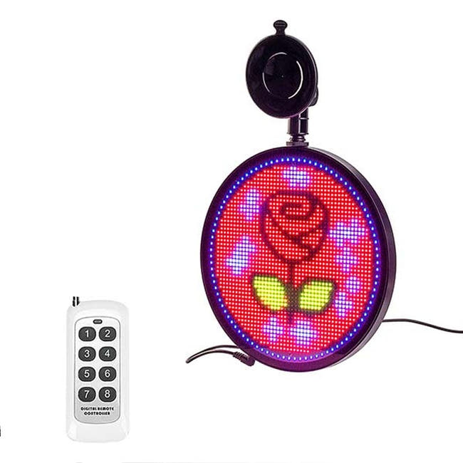 Leadleds, pantalla Led de 12v para coche, señal LED con cara sonriente para coche, señal LED para tienda, tablero de pantalla LED para vehículo, preestablecido, 8 mensajes de Control remoto Imagen secundaria del producto