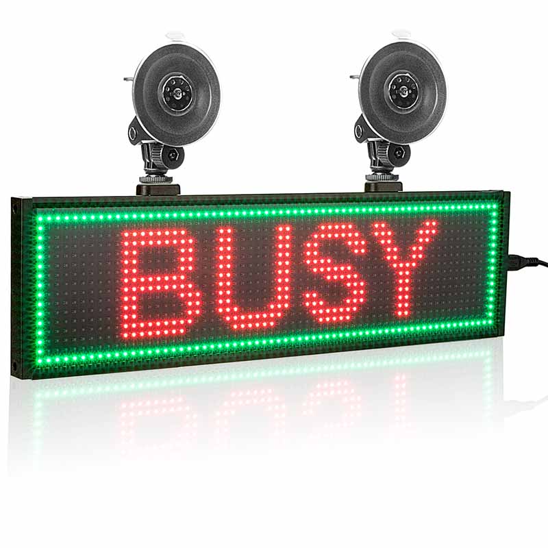 34cm Car Sign WiFi Programmable Led Light Sign with Velcro Straps for Rearview Mirror