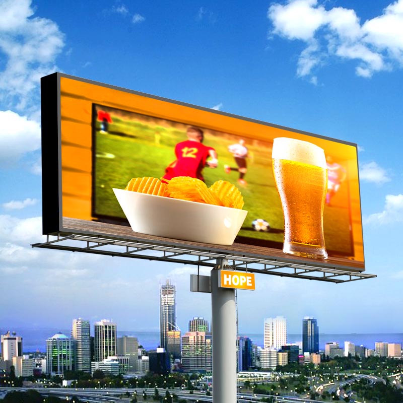 Leadleds 2 Sided Outdoor Led Billboard Display Screen High Definition Full Color TV Wall, 3.8 x 7.6 Ft