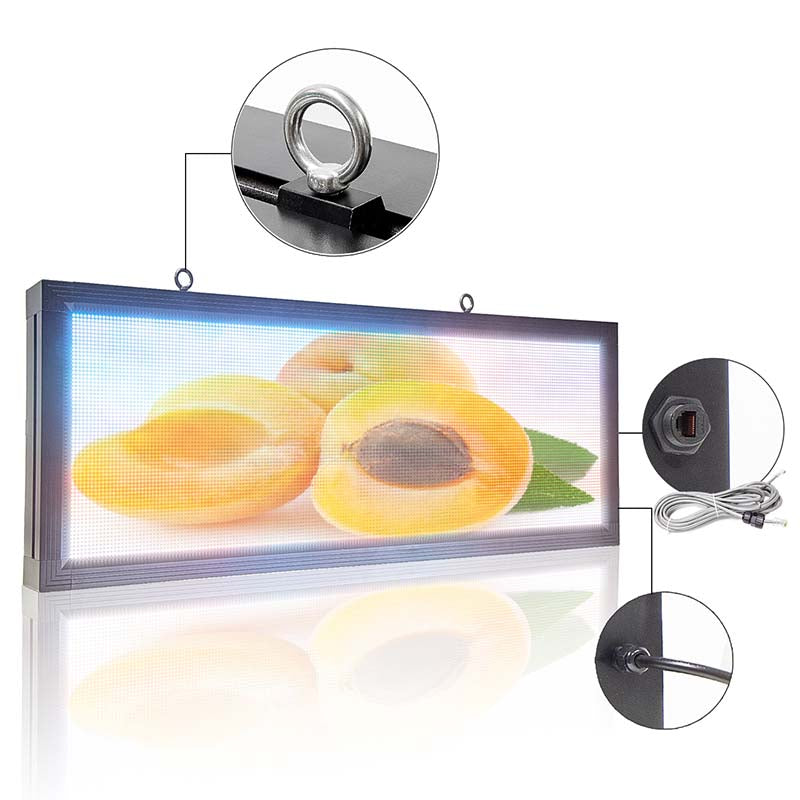 Leadleds Programmable Led Signs Outdoor Led Screen Full Color Advertising Business Sign, 41 x 15in