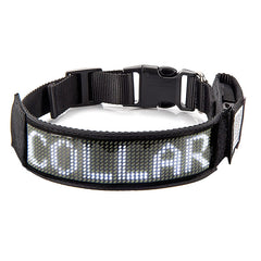 Collar de perro LED con luz Flash, Collar de leopardo, pantalla de texto de desplazamiento programable recargable 