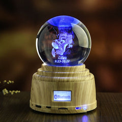 Leo Virgo Scorpio 12 Constellation Rotating Crystal Ball Night Light Zodiac Sign Bluetooth Speaker