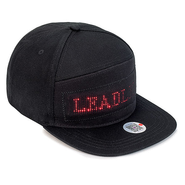 LED Cool Hat Phone Controlled LED Screen Baseball Cap for Concert Halloween Birthday Party Christmas Club, Red Message Main image