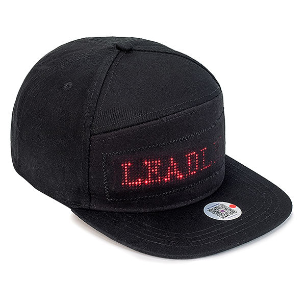 LED Cool Hat Phone Controlled LED Screen Baseball Cap for Concert Halloween Birthday Party Christmas Club, Red Message Imagen principal del producto