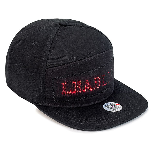 LED Cool Hat Phone Controlled LED Screen Baseball Cap for Concert Halloween Birthday Party Christmas Club, Red Message