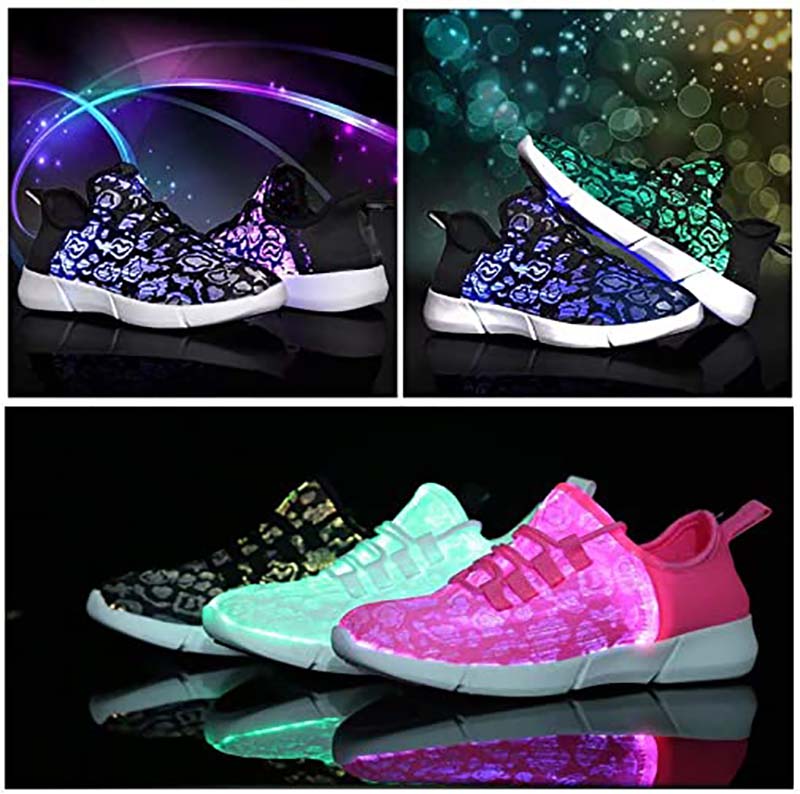 Led Footware Leadleds Fiber Optic LED Shoes Flashing Luminous Sneakers with USB Cha ...