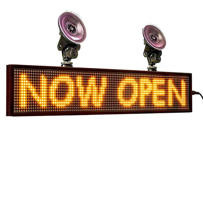Leadleds Electronic LED Sign for Car Window Ad Display Board by Phone Control Message, Amber Main image