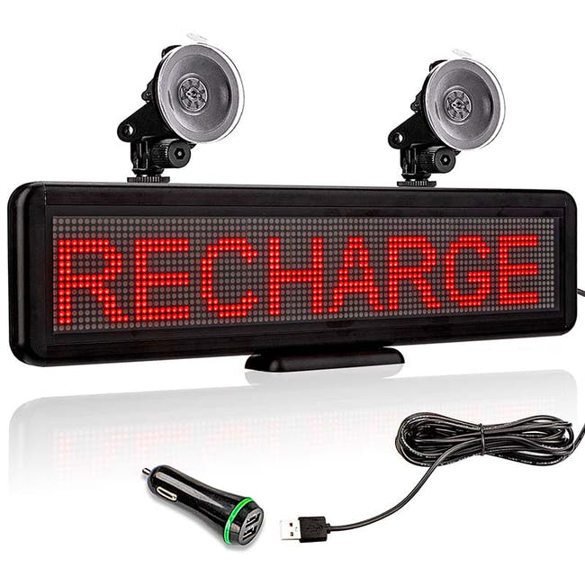 17” RED LED Car Display USB Rechargeable Led Business Sign LED Programmable Message Sign Imagen principal del producto