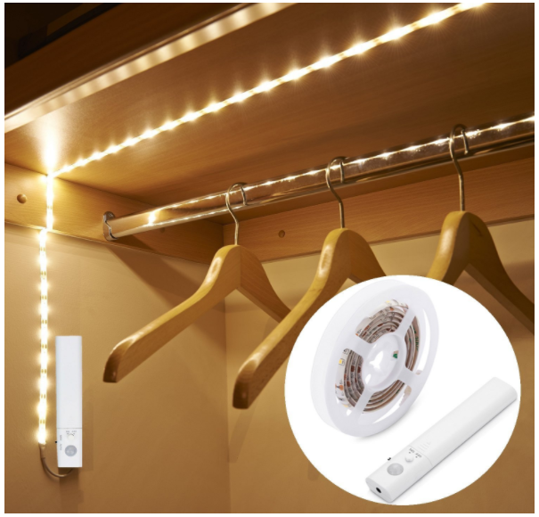 UNTCENT Flexible Motion Sensor Closet Light 3000k Warm White Battery Powered Secondary image
