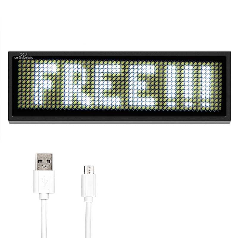 Leadleds Bluetooth-LED-Namensschild, wiederaufladbares Namensschild - Weiß
