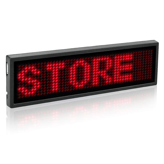 Leadleds Led Name Badge Scrolling LED Sign Display ID Tag with Magnets and Pin for Café Bar, Red Imagen principal del producto