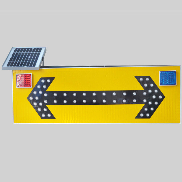 Leadleds 47in Solar Powered Road Arrow Sign Waterproof Warning Sign Light-dependent Control