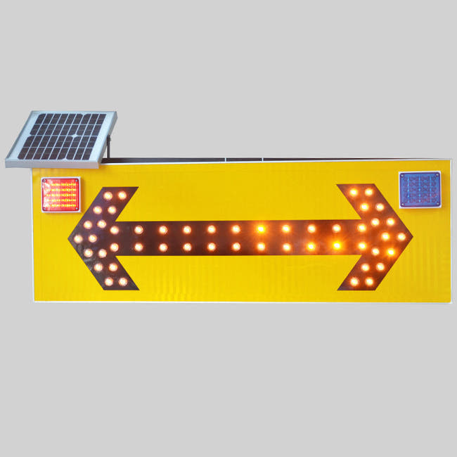 Leadleds 47in Solar Powered Road Arrow Sign Waterproof Warning Sign Light-dependent Control Zweitbild