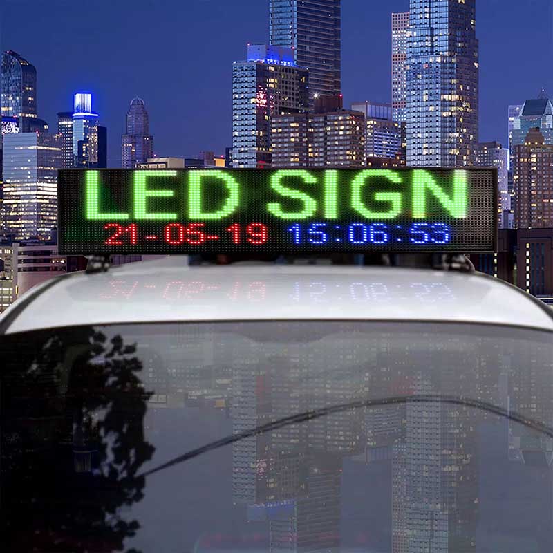 Led Rooftop Signs Leadleds Programmable Neon LED Topper Roofsign Full Color Picture Text