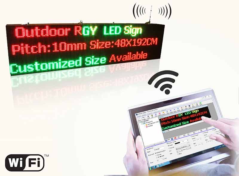 Leadleds Bigger Sign 2.88 x 0.96M Outdoor LED Screen Waterproof RGY Super Bright Message Main image