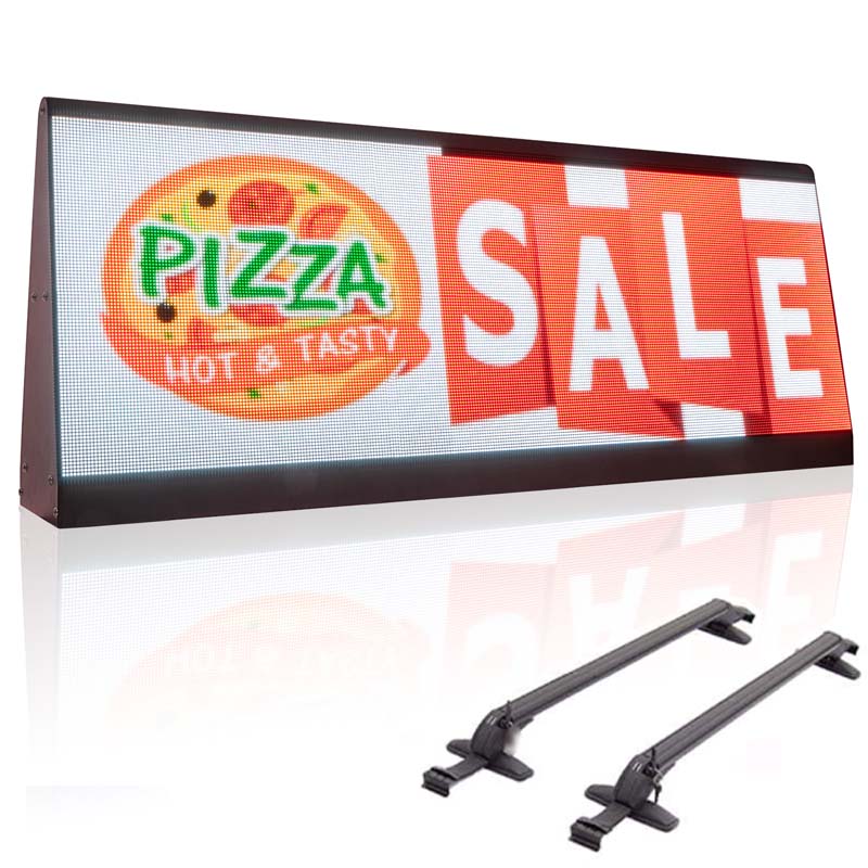 Leadleds 38 in Advertising Sign Taxi Roof Digital sign 2 Sided Full Color Live Video Display