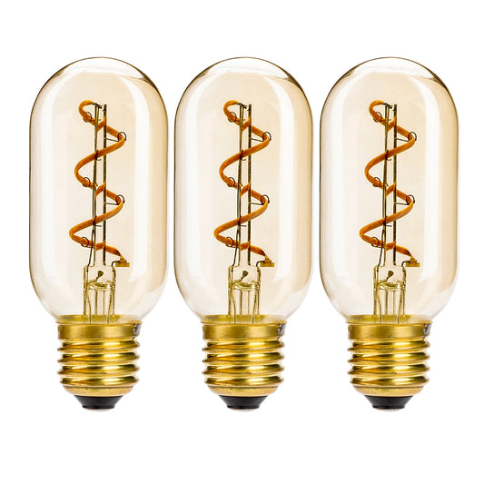 Leadleds T14/T45 Tubular LED Bulb Edison Style with Amber Glass 3W E26 Non Dimmable,Warm White - Leadleds