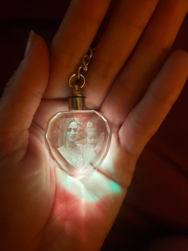 UNTCENT Custom Souvenir Crystal Photo Night Light Keychain Crafts Art Gift