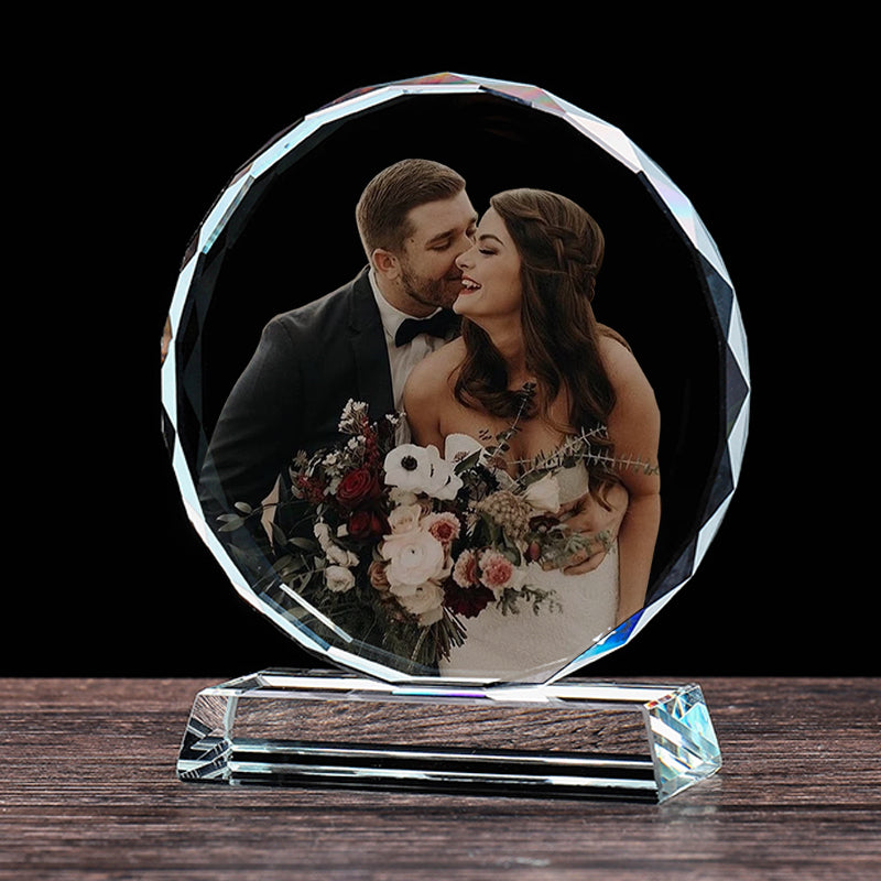 UNTCENT Wedding Gifts Personalized Custom Crystal Photo Frame for Birthday Anniversary Gifts