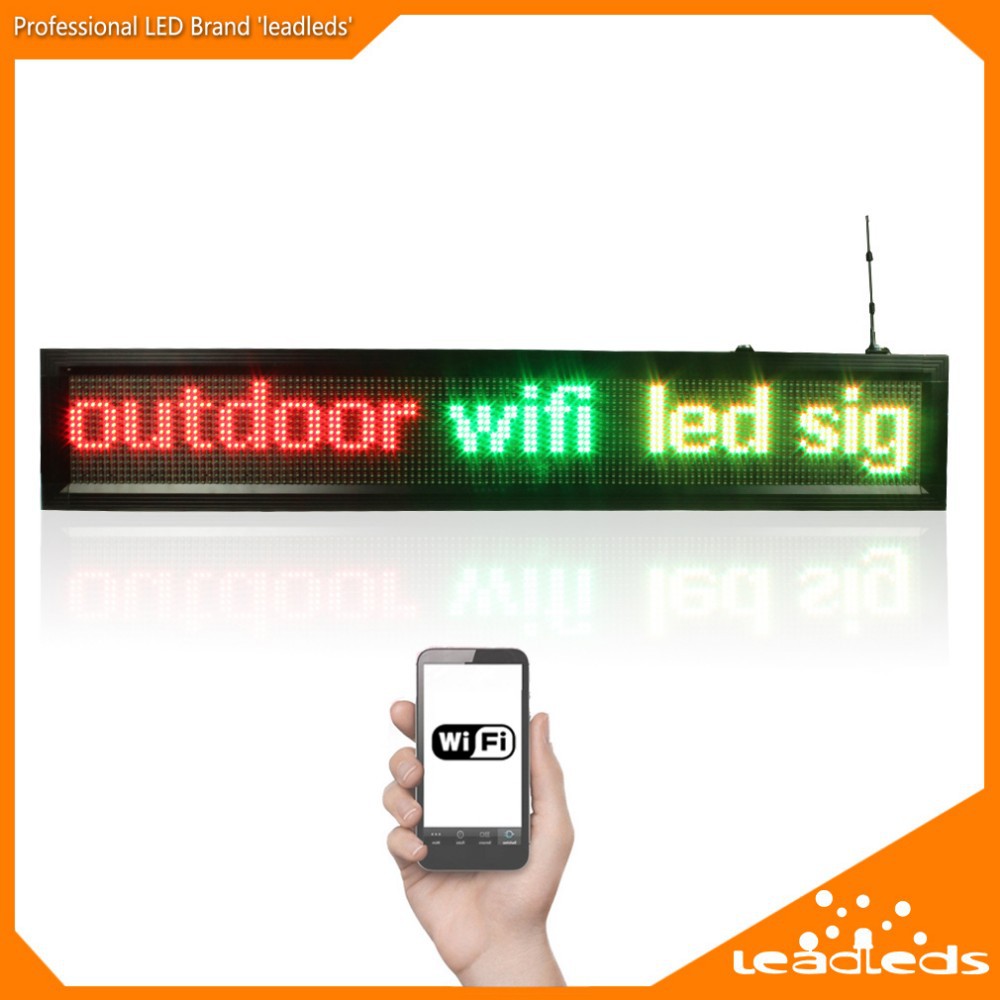 Leadleds 64 x 224cm Outdoor LED Display Tricolor DIP Super Bright by Smart Phone WiFi Program - Leadleds Main image